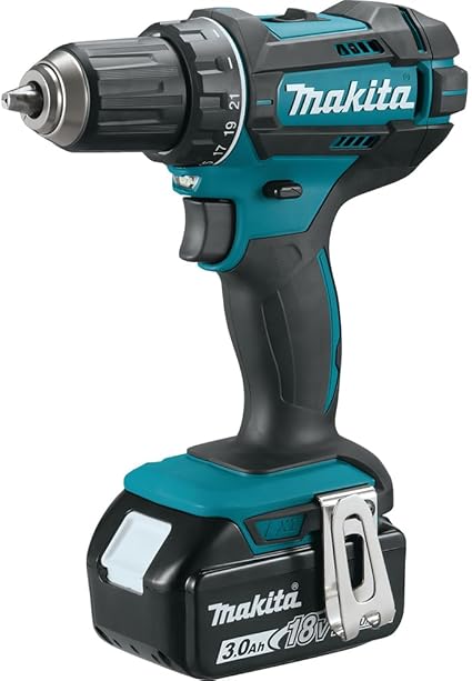 Makita DDF482RFJ drill Negro, Azul 1900 RPM 1,5 kg - Taladro eléctrico (1900 RPM, 1,3 cm, 3,8 cm, 36 Nm, 62 Nm, 600 RPM) 