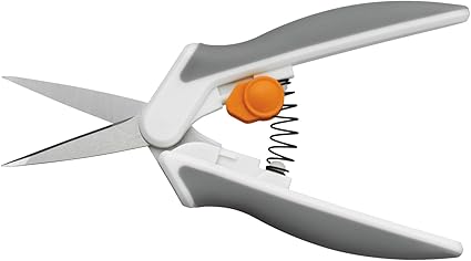 Fiskars Tijeras multiuso Softgrip, con Micro-Tip, Longitud: 16 cm, Hoja de acero inoxidable/Mangos de plástico, Blanco/Gris, Easy Action, 1003874