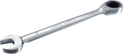 KATUR Juego de llaves de trinquete fijas de 17 mm y llaves de mano de acero al cromo vanadio combinación métrica terminada kit estándar (17 mm)