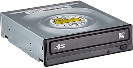 Hitachi-LG GH24 Internal DVD Drive, DVD-RW CD-RW ROM Rewriter for Laptop/Desktop PC, Windows 10 Compatible, M-Disc Support, 24x Write Speed (Bare Drive) - Black