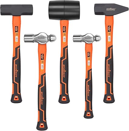 HORUSDY Juego de martillos de 5 piezas, martillo de bola de 16/32 oz