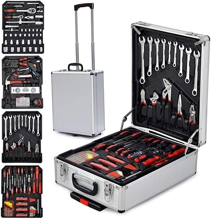 Caja De Herramientas De Alta Calidad Trolley Mecánico Hogar Kit Caja De Herramientas Conjunto Con 799 PCS Mano Tools Sobre Ruedas Para Proyectos De Bricolaje Y Reparación Diaria Y Taller/Garaje