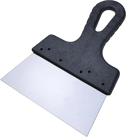 AERZETIX - C54961 - Espátula universal 150x200mm - para albañilería pintura masilla yesos - raspador/cuchillo papel pintado - manija en plástico - hoja de acero inoxidable