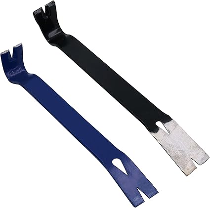 Barra de palanca de uñas plana de 7 pulgadas + 15 pulgadas con ranuras para eliminación de uñas, 2 unidades