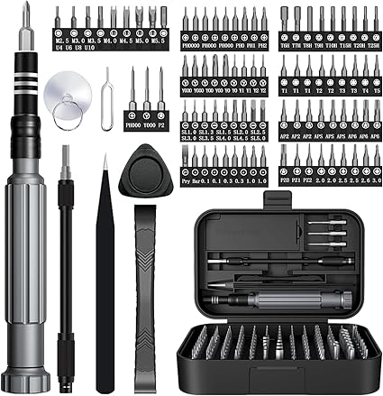 GWAHRWW Juego de destornilladores de precisión, kit de herramientas 150 en 1 con kit de destornilladores magnéticos de 120 puntas y juego de herramientas de 30 puntas, práctica herramienta de