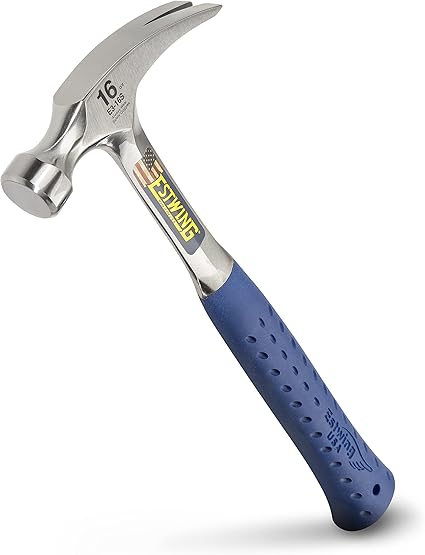 Estwing E3/16s - Martillo de carpintero con garra recta (mango de vinilo, 453 g) Empaque puede variar.