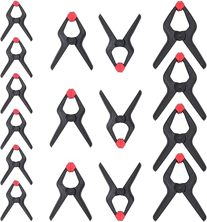 WORKPRO 16-piezas Juego de Pinzas de Resorte, Abrazaderas para Madera, con Soporte de Fondos de Estudio Fotográfico, Prensa de Carpintería