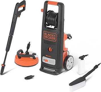 BLACK+DECKER Hidrolimpiadora de Alta Presión BXPW2200PE con Patio Cleaner y Cepillo Fijo (2200 W, 150 Bar, 440 l/h)