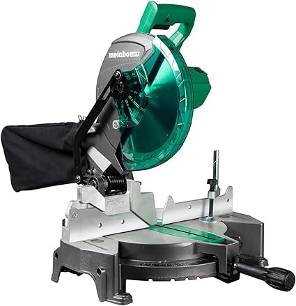 Metabo HPT Sierra ingletadora compuesta, sierra ingletadora de 10 pulgadas con sierra de mesa grande para carpintería, sierra eléctrica con motor de 15 amperios, ángulos de inglete precisos, bisel de