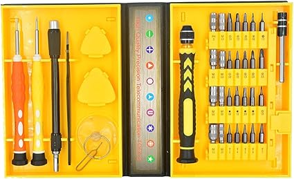 REY Kit 38 en 1 de Destornilladores Multiusos con Punta Magnética, Herramienta de Precisión
