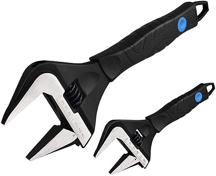 MaxPower Llave Inglesa con Gran Apertura, Llave Inglesa Ajustable Para Plomería, Desmontaje Tuerca Tubo con Bolsa de Transporte - 150 mm y 250 mm