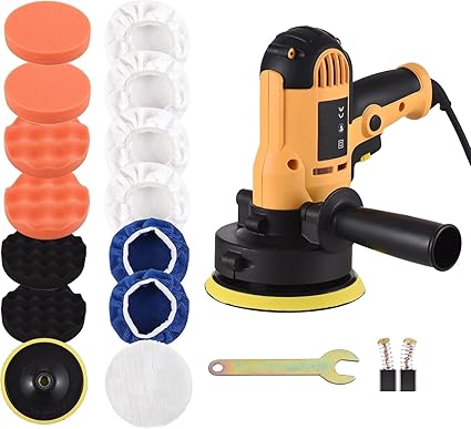 Pulidora Coche, Weytoll Kit de Pulidora de Automóvil Eléctrico de 5 Pulgadas 700W Auto Car Buffer 600-3700RPM Máquina de Pulido Variable, Máquina Pulidora para Muebles de Piso Cerámica Jade
