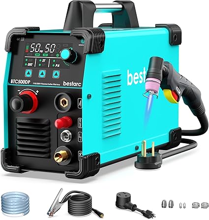 bestarc Cortador de plasma, Pilot Arc BTC500DP 7ª Generación 50Amps Pantalla Pantalla Dual Voltaje 110/220V Máquina de corte de plasma digital (BTC500DP 7Gen 110/220V)