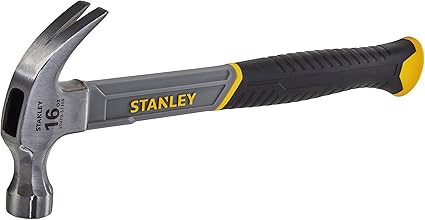 STANLEY Martillo Sacaclavos Fibra Vidrio, Empuñadura Ergonómica, Mango Bi-material, Mango de Fibra de Vidrio, Peso 450gr, Durabilidad y Comodidad, STHT0-51309