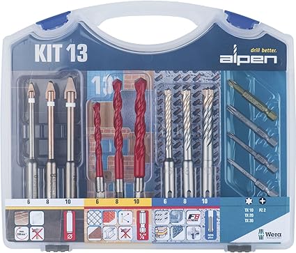 alpen de perforación STI Set Kit 13 neta 9 broca, 4 puntas, 1 pieza, 101108465