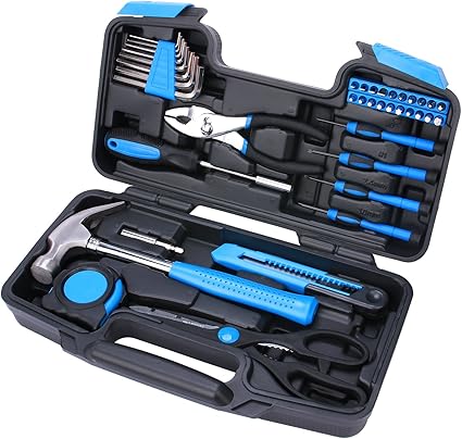 Best Choice Kit de herramientas para el hogar, 40 piezas, multiusos, incluye todas las herramientas esenciales para el hogar, garaje, oficina y dormitorio universitario