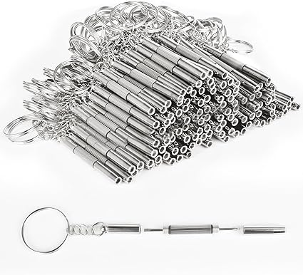 100 piezas llavero destornillador de gafas 3 en 1 destornillador llave destornillador de gafas destornillador de gafas kit de reparación con llavero destornillador portátil herramientas de mano