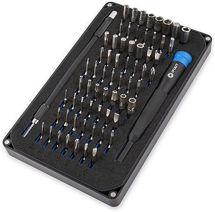 iFixit Mako Precision Bit Set, juego de 64 puntas de precisión (4 mm) y mango destornillador para reparacion de moviles, consolas, ordenadores, etc