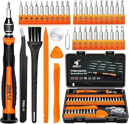 JOREST 38Pcs Destornilladores Precision Kit, Set Herramientas con Torx T1 T2 T3 T4 T5, TR6 T7 T8 T9 T10 T15, Triwing Y00, P2/P5, -1.0/2.0, etc, per Switch, PS4, Joycon, Xbox, PC, Mac, Laptop, Gafas