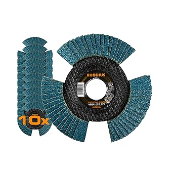 RHODIUS VISION PRO, 10 unidades de discos de corte K40 de diámetro de 125 mm, transparentes, fabricados en Alemania, metal acero inoxidable acero inoxidable, para amoladora angular, disco abrasivo,